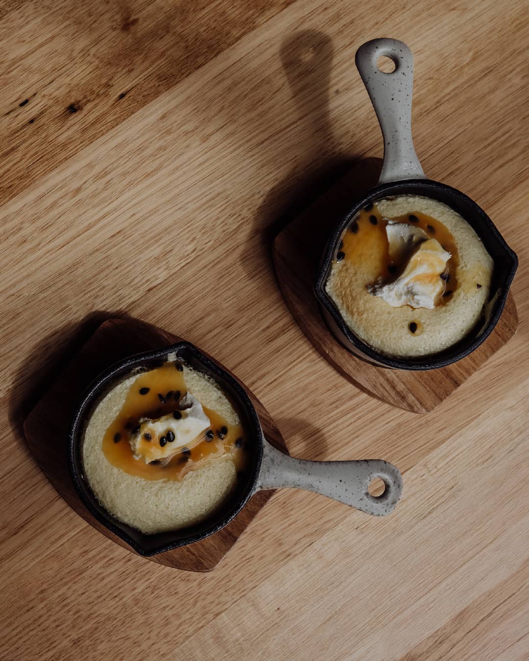 Passionfruit Pudding with Crème Fraîche